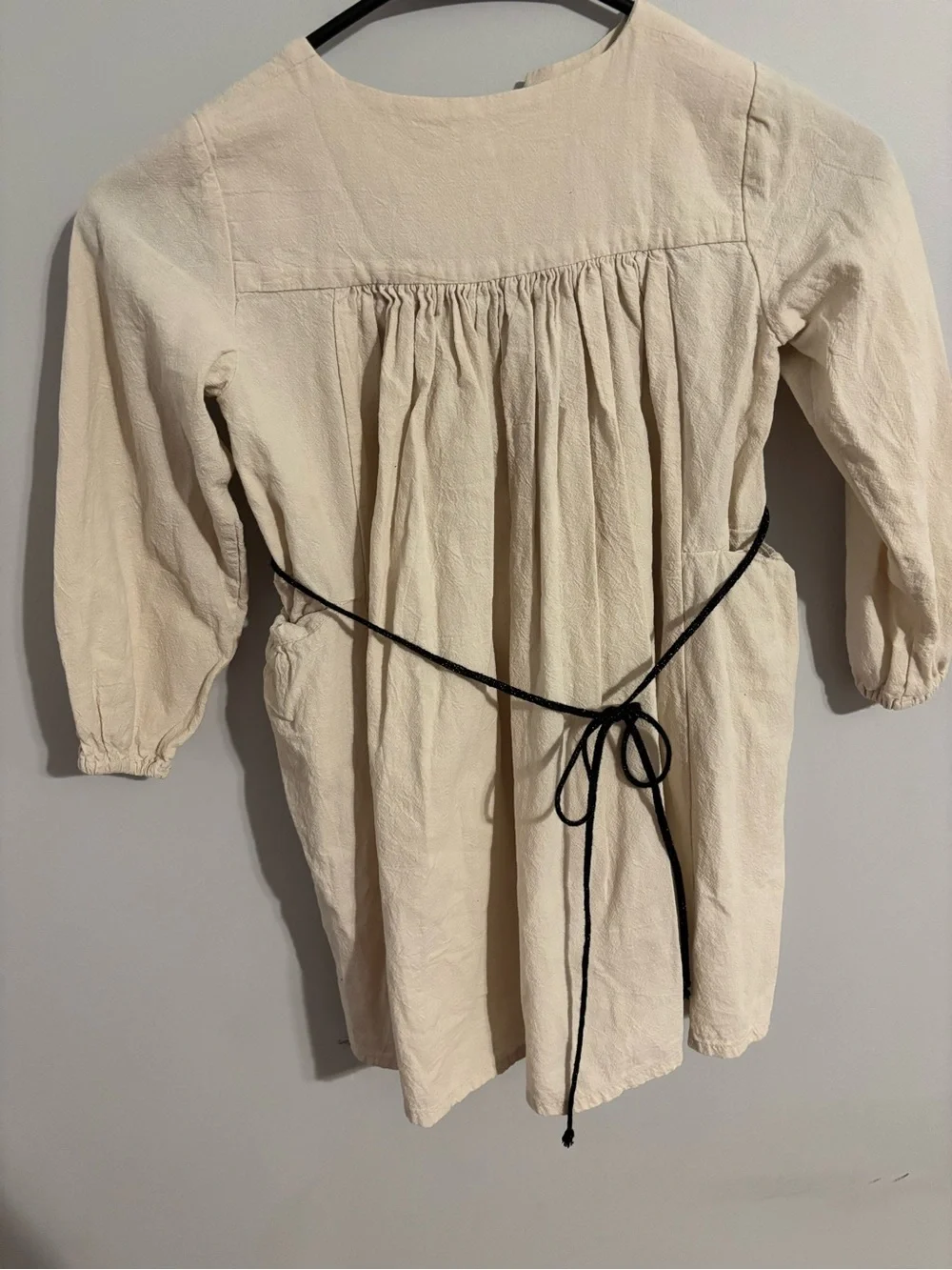 Cream Button-Front Girls Dress by cosmosophie
